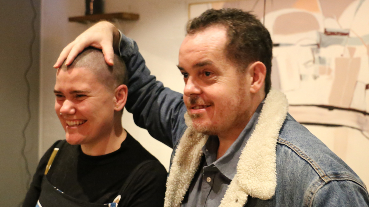 Maggie head shave fundraiser